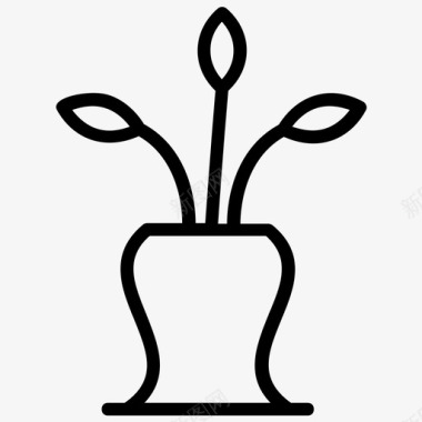 盆栽装饰家居植物图标图标