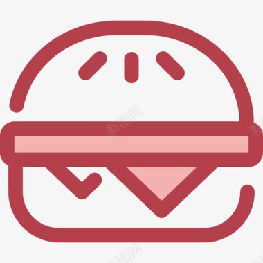 奶酪汉堡食品和餐厅6红色图标图标