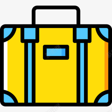 简洁行李箱行李箱酒店服务5黄色图标图标
