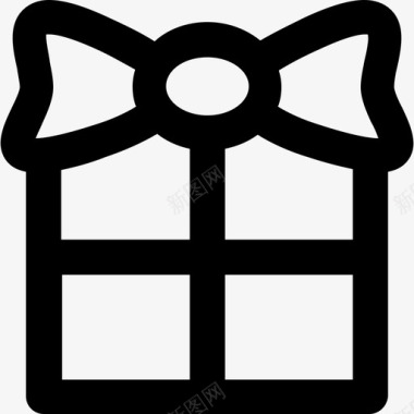 礼品盒圣诞42粗体圆形图标图标