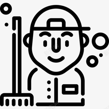 清洁工工作和职业直系图标图标