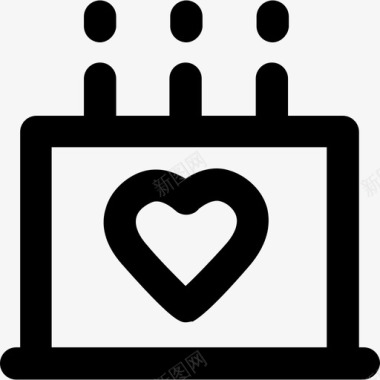 婚礼蛋糕爱情和浪漫7大胆圆形图标图标