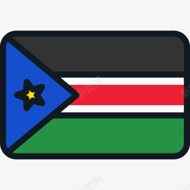 南苏丹旗帜收藏4圆形矩形图标图标
