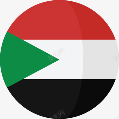 苏丹3号旗圆形平坦图标图标