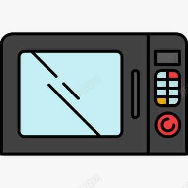彩色健康生活微波炉家具16彩色128px图标图标