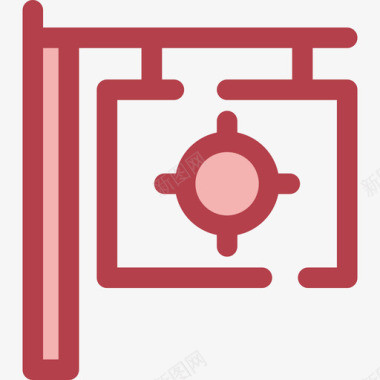 红色的大门路标位置7红色图标图标