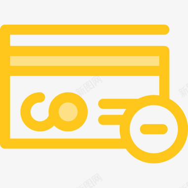 信用卡电子商务10黄色图标图标
