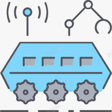 彩色月球车太空17彩色图标图标