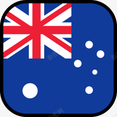 澳大利亚旗帜系列6圆形方形图标图标