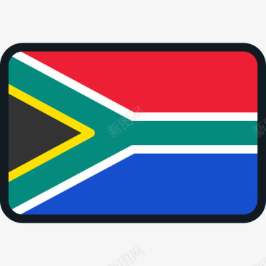 旗帜南非旗帜系列4圆形矩形图标图标