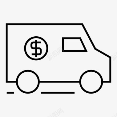 送货卡车送货财务金钱图标图标