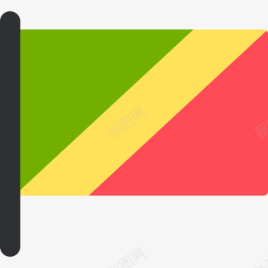 刚果共和国国际国旗5桅杆图标图标