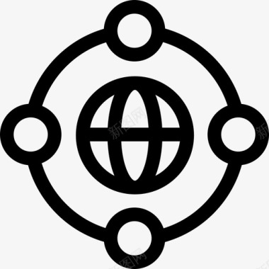 互联网工作效率6线性图标图标