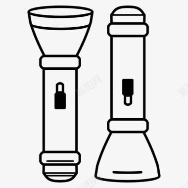 大型手电筒两个手电筒设备手图标图标