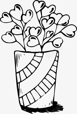 手工花家里的花花盆花园图标图标