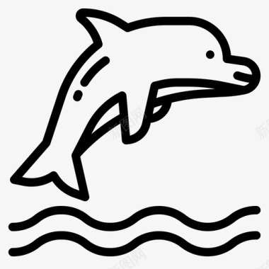 海豚海豚动物水族馆图标图标