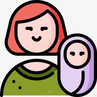 妇女节展板母亲妇女节2线性颜色图标图标