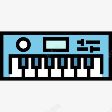 音乐电子音乐小工具5线性颜色图标图标