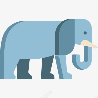 大象动物27扁平图标图标