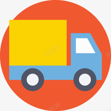送货卡车送货卡车数字营销14扁平图标图标