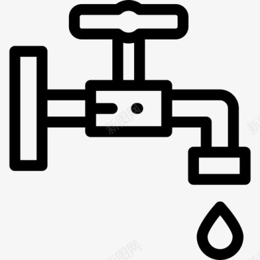 水龙头能量10线性图标图标