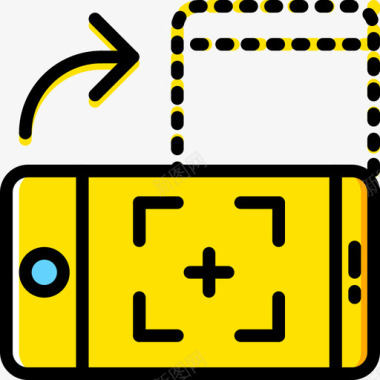 黄色警示智能手机移动功能黄色图标图标