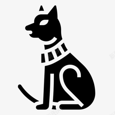 猫免扣猫动物埃及图标图标