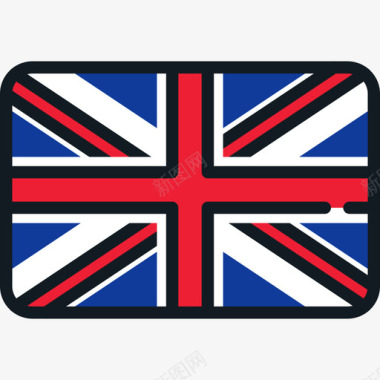 英国国旗收藏4圆角矩形图标图标