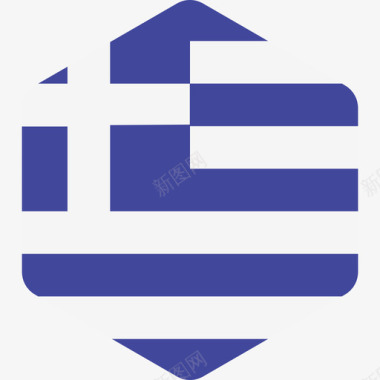希腊希腊国际国旗2六边形图标图标