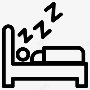 旅行建筑睡觉床卧室图标图标