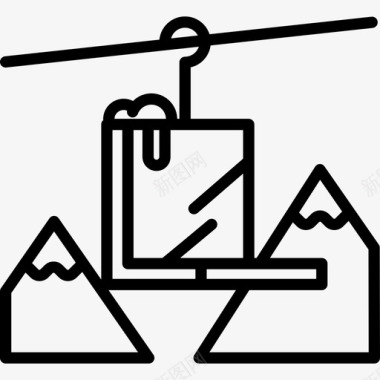 升降椅冬季运动直线式图标图标