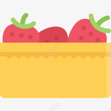 草莓食品22扁平图标图标