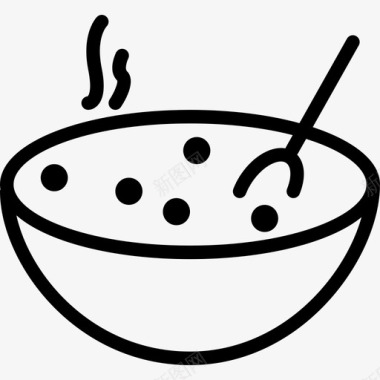 汤食品饮料线性图标图标