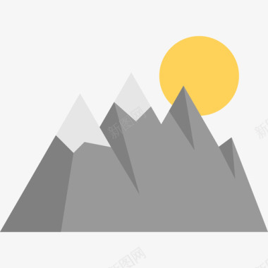 山地露营元素3平坦图标图标