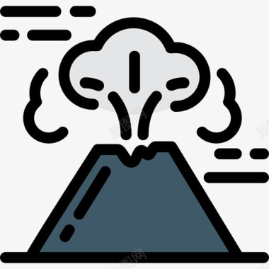 火山png火山景观15线性颜色图标图标