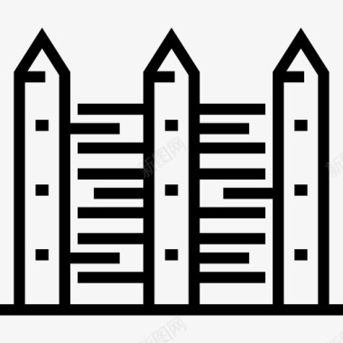 栅栏围墙栅栏园艺11直线图标图标