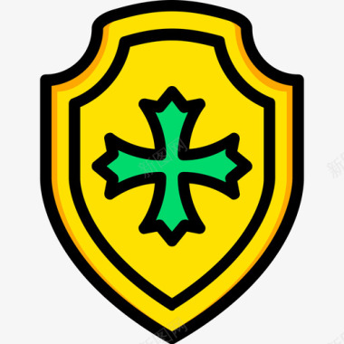 盾牌中世纪4黄色图标图标