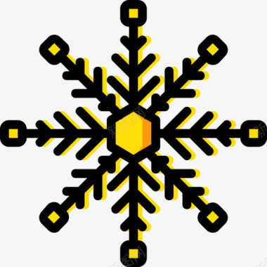 冬天的雪花雪花冬天黄色图标图标