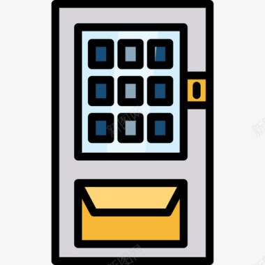 自动喷淋自动售货机机场11线性颜色图标图标