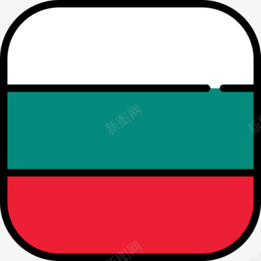 方形保加利亚国旗收藏6圆形方形图标图标