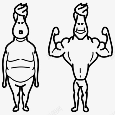 肌肉男减肥身体饮食图标图标