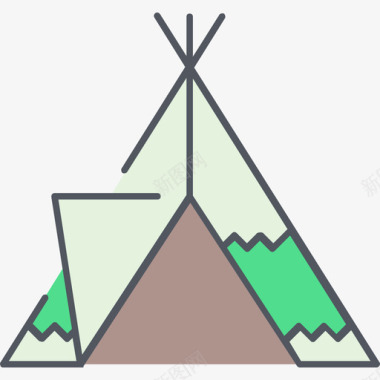 帐篷探险2号彩色图标图标