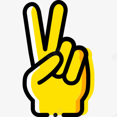 黄色光环胜利手势7黄色图标图标