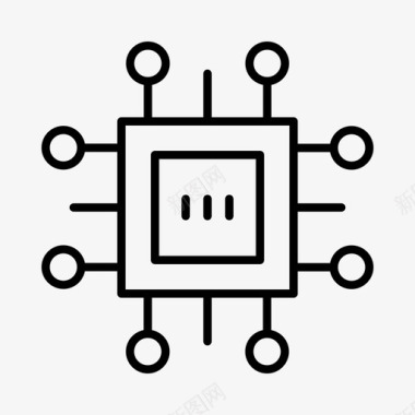 RFID芯片微芯片人工智能自动化图标图标