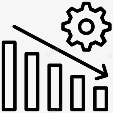 成本降低降低生产率业务损失数据分析图标图标