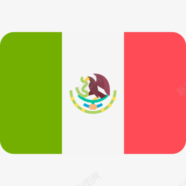圆形UI墨西哥国际国旗6圆形矩形图标图标
