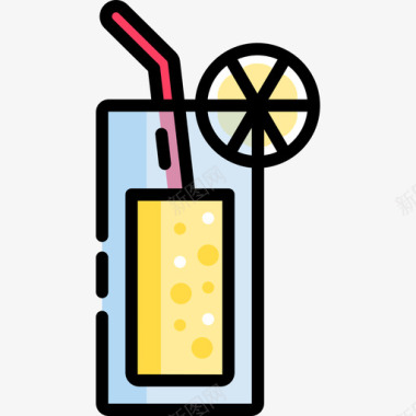 柠檬水春季8线性颜色图标图标