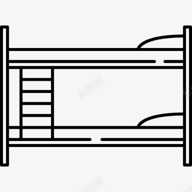 双层柱面双层床家具19128px线图标图标