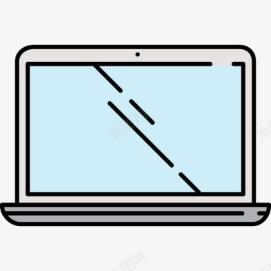 电脑标志笔记本电脑多媒体5彩色128px图标图标