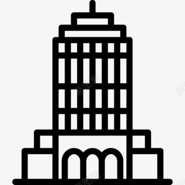帝国大厦纪念碑5直线图标图标
